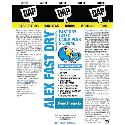 DAP Alex Fast Dry 12-Pack 10.1-oz White Paintable Latex Caulk