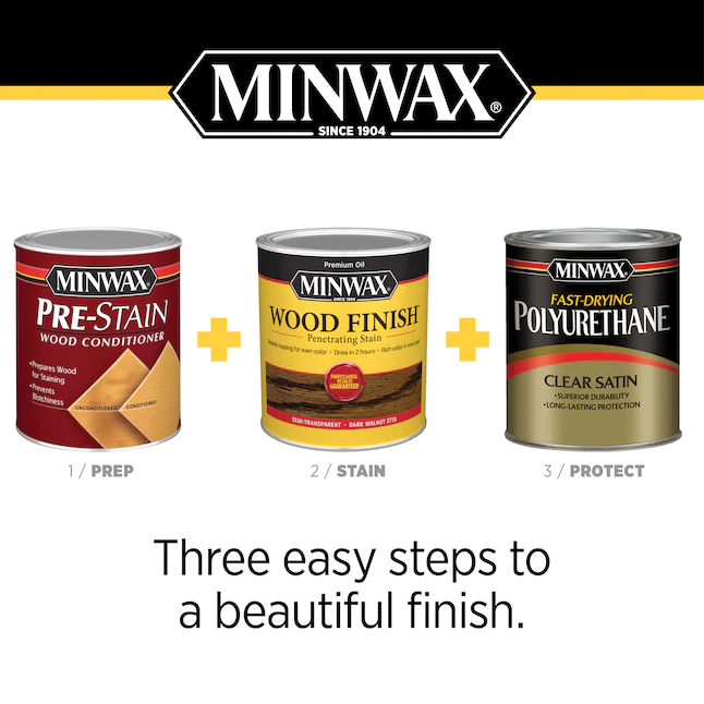 Tinte interior semitransparente gris clásico a base de aceite para acabado de madera Minwax (1 cuarto de galón)