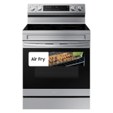 Samsung  30-in Smooth Surface 5 Elements 6.3-cu ft Self-Cleaning Air Fry Convection Oven Freestanding Electric Range (Fingerprint Resistant Stainless Steel)