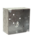 2-Gang Gray Metal New Work Deep Square Ceiling/Wall Electrical Box