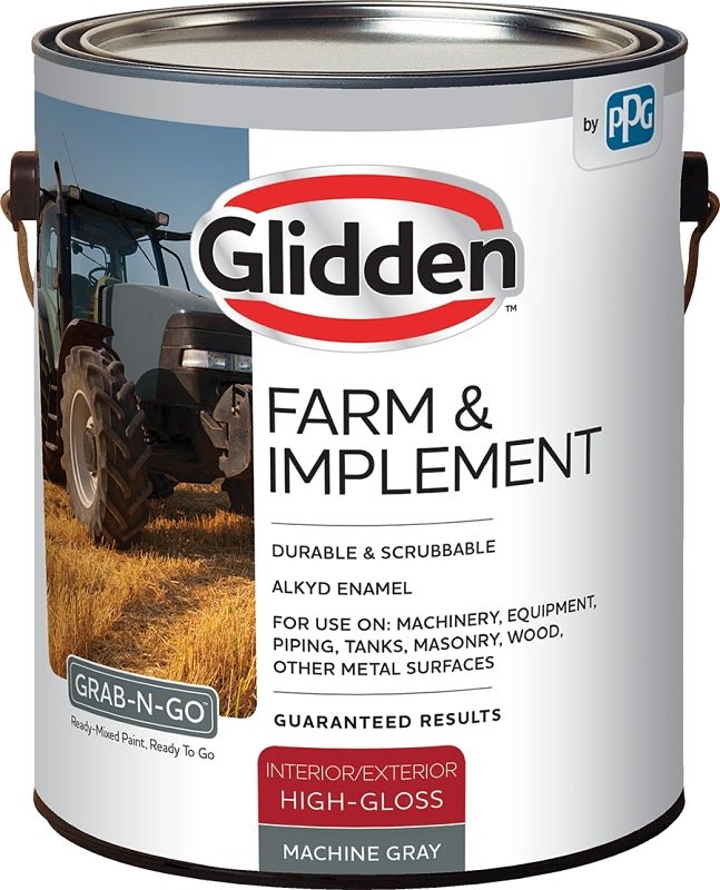 Glidden® Farm & Implement Interior/Exterior Grab-N-Go® Alkyd Enamel (Machine Gray, 1-Gallon)