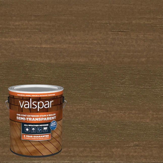 Valspar® Spicy Brown Semi-transparent Exterior Wood Stain and Sealer (1-Gallon)