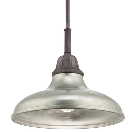 Kichler Jetty Weathered Zinc Rustic Bell Pendant Light