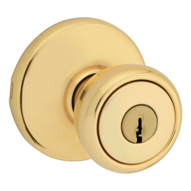 Kwikset Security Tylo Polished Brass Keyed Entry Door Knob