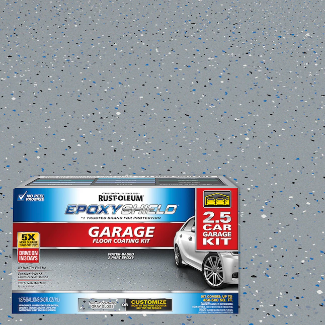 Rust-Oleum EpoxyShield 2-part Gray Gloss Concrete and Garage Floor Pai ...