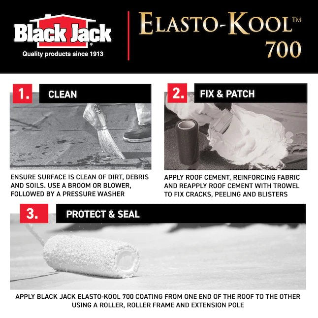 BLACK JACK Elasto-Kool 700 4,75 Gallonen weiße, elastische, reflektierende Dachbeschichtung (7 Jahre eingeschränkte Garantie)