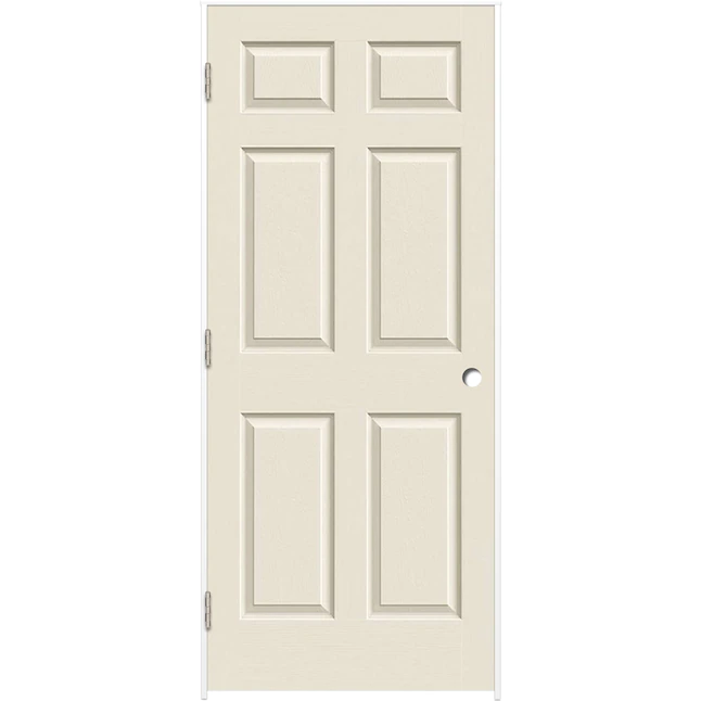 ReliaBilt 36-in x 80-in 6-panel Hollow Core Primed Molded Composite Right Hand Inswing Single Prehung Interior Door