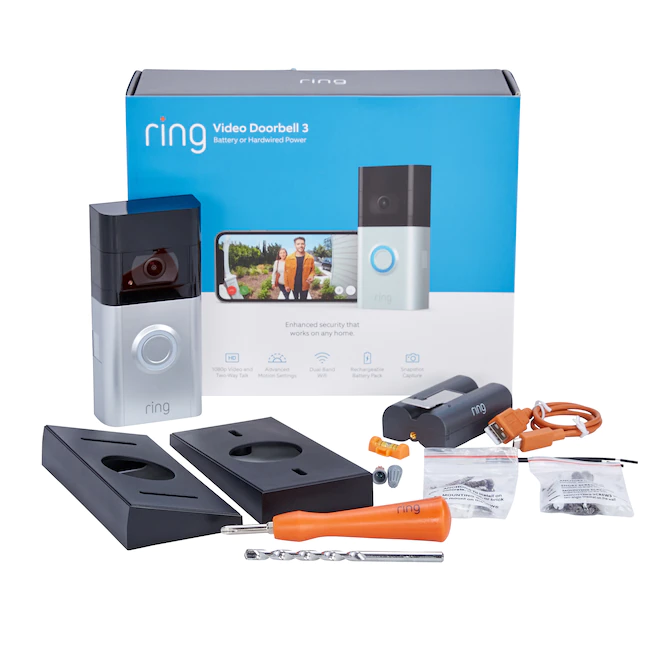 Ring Video Doorbell 3 – Abnehmbarer Akku oder festverdrahtete Smart-Video-Türklingelkamera