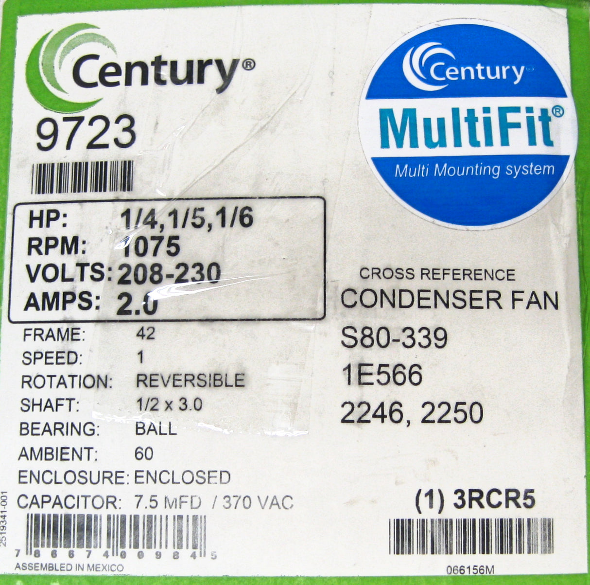 Motor del ventilador del condensador Century® 9722 MultiFit®
