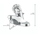 Project Source  Acrylic Handle Chrome  1-handle 4-in Centerset Bathroom Sink Faucet with Drain & Deck Plate