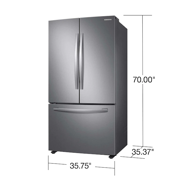 Samsung 28,2 cu ft French Door Kühlschrank mit Eiswürfelbereiter aus Edelstahl