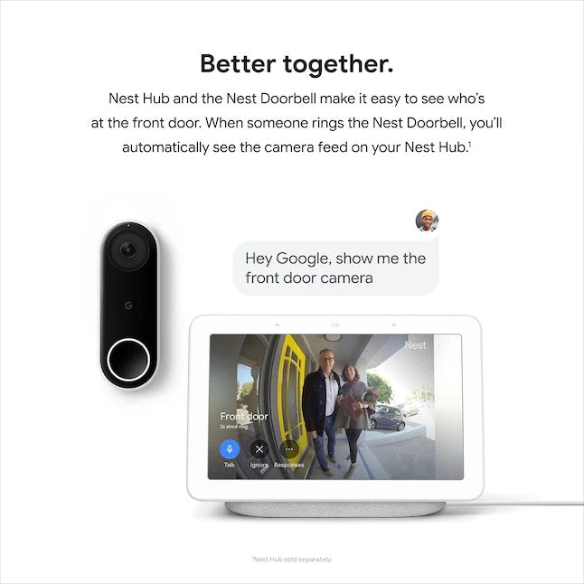 Cámara de seguridad inteligente Google Nest Doorbell (con cable)