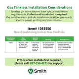 AO Smith Signature Series 8-GPM 190000-BTU Durchlauferhitzer mit Erdgas/Flüssigpropan für den Innenbereich