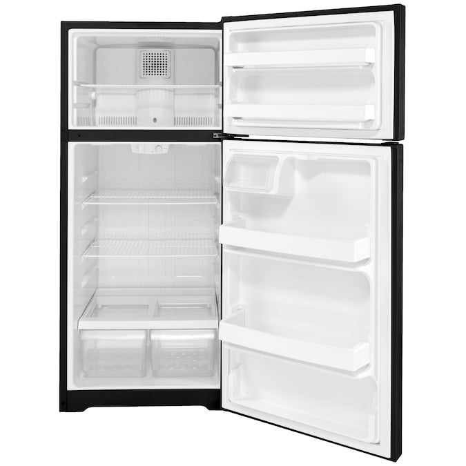 GE 16.6-cu ft Top-Freezer Wire Shelf Refrigerator (Black)