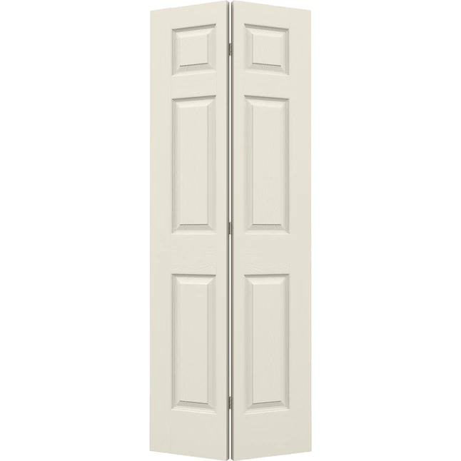 ReliaBilt Colonist 24-in x 80-in White 6-panel Hollow Core Primed Molded Composite Bifold Door