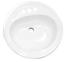 Bootz Industries 19" Round Drop-In Bathroom Sink (White)