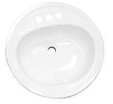 Bootz Industries 19" Round Drop-In Bathroom Sink (White)