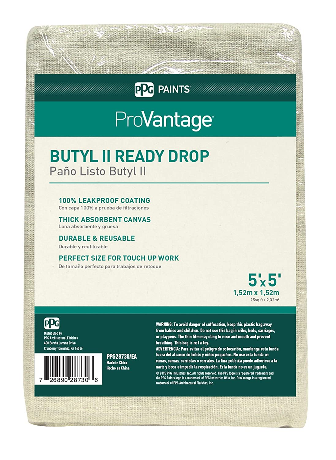 PPG Paints ProVantage Drop Cloth – 5 Fuß x 5 Fuß