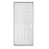 American Building Supply 30-in x 80-in Steel Left-Hand Inswing Primed Prehung Single Front Door Insulating Core