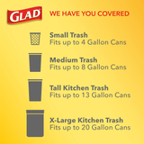 Glad ForceFlex 100-Pack 13-Gallon Gray Plastic Kitchen Drawstring Trash Bag