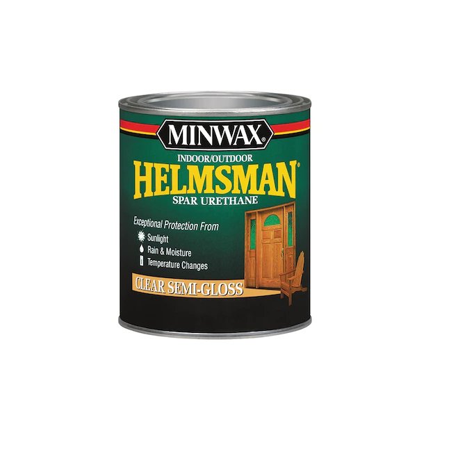 Minwax Helmsman Barniz transparente semibrillante a base de aceite (1 cuarto de galón)