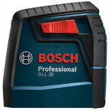 Bosch Roter selbstnivellierender Kreuzlinien-Laser für den Innenbereich, 30 Fuß, mit Querbalken 