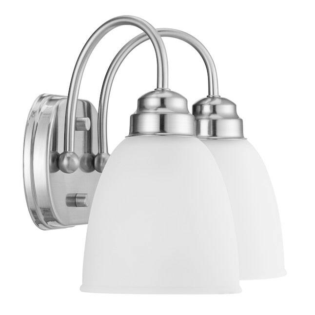 Project Source Wynfield 12.32-in 2-Light Brushed Nickel Traditional Vanity Light