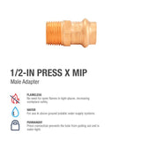 1/2 in. x 1/2 in. Copper Press x MPT Pressure Male Adapte
