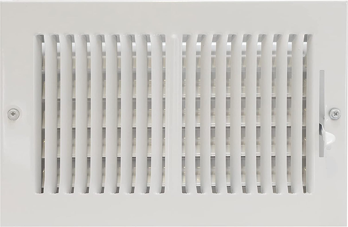 EZ-FLO 10 x 6 Inch Two-Way Ventilation Steel Sidewall/Ceiling Register, Steel Duct Opening