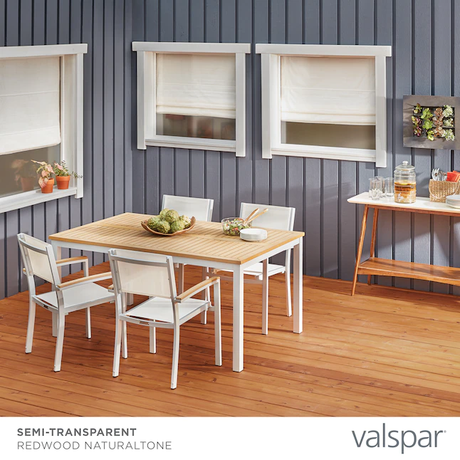 Valspar® Vorgetönter Redwood Naturaltone Halbtransparenter Holzbeize und Versiegeler für den Außenbereich (1 Gallone)