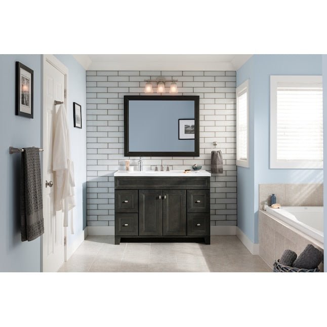 Espejo de tocador para baño con marco rectangular Diamond de 42" de ancho x 34" de alto, color gris tormenta 