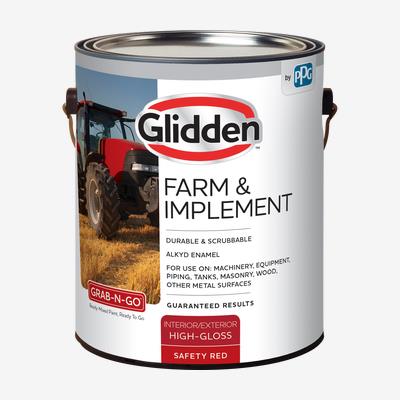 Glidden® Farm &amp; Implement Interior/Exterior Grab-N-Go® Esmalte alquídico (Rojo seguridad, 1 galón)