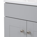 Project Source 30" Gray Single Sink Bathroom Vanity with Cultured Marble Top