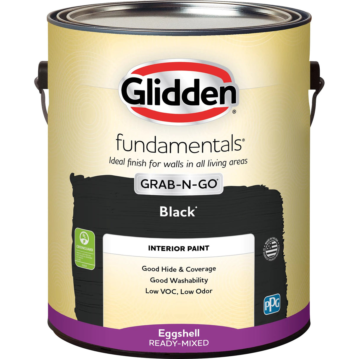 Glidden Fundamentals Grab-N-Go interior cáscara de huevo de látex (negro, 1 galón) 