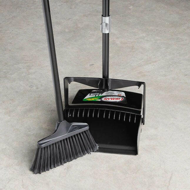 Libman 10-in Poly Fiber Multi-surface Angle with Dustpan Upright Broom ...