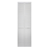ReliaBilt 24-in x 80-in White Louver Solid Core Prefinished Pine Wood Bifold Door Hardware Included