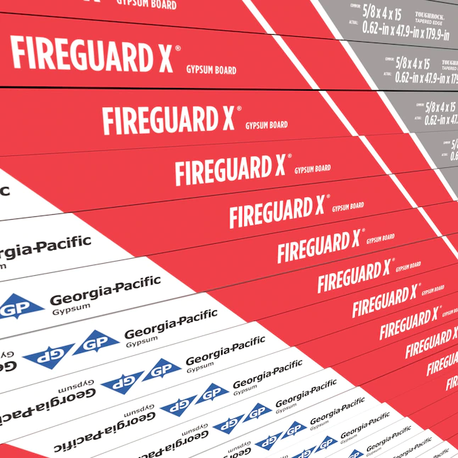 Panel de yeso estándar Fireguard ToughRock de 5/8 pulgadas y 4 pies x 8 pies