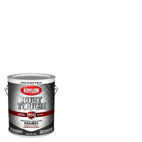 Krylon Rust Tough Rust Preventive Esmalte a base de aceite para interior/exterior (blanco brillante, 1 galón) 