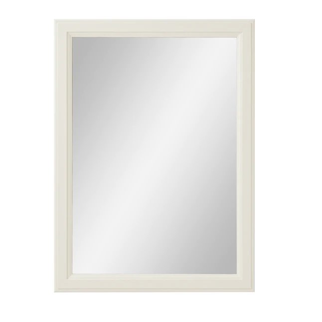 Espejo de tocador de baño con marco rectangular blanco Diamond de 25" de ancho x 34" de alto