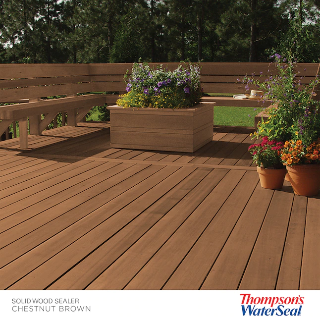 Thompson's WaterSeal  Signature Series Pre-tinted Chestnut Brown Solid Exterior Wood Stain and Sealer (1-Gallon)