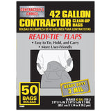 Contractor's Choice Contractor 50er-Pack 42-Gallonen-Müllbeutel aus schwarzem Kunststoff mit Klappe für den Außenbereich