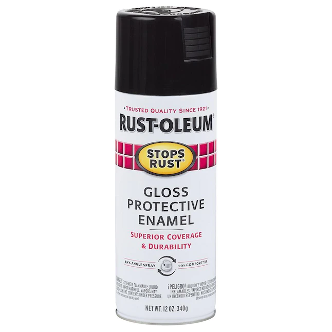 Pintura en aerosol Rust-Oleum Stops Rust Gloss Black (12 onzas) 