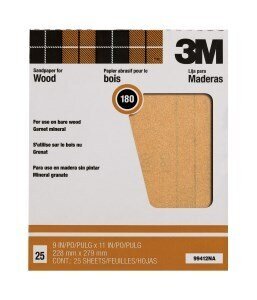 3M 180 Grit Garnet Sanding Sheet - 25-Pack