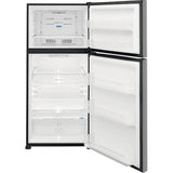 Frigidaire Refrigerador de estante de vidrio con congelador superior de 20 pies cúbicos (acero inoxidable)