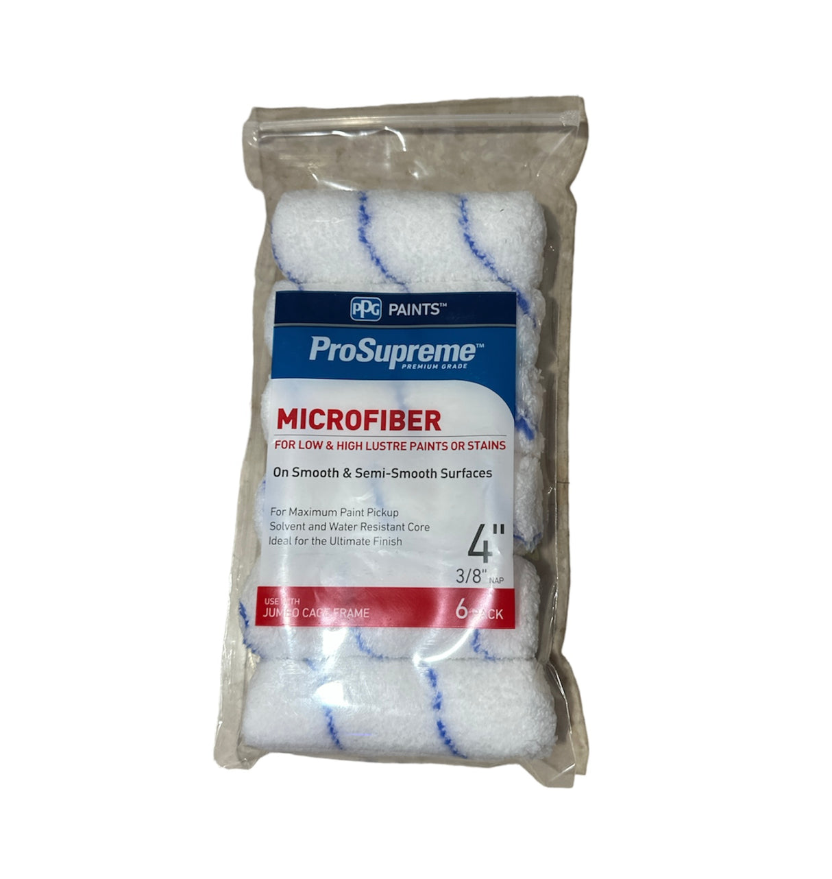PPG® ProSupreme® Microfiber 4" Length, 3/8" Nap (6-Pack)