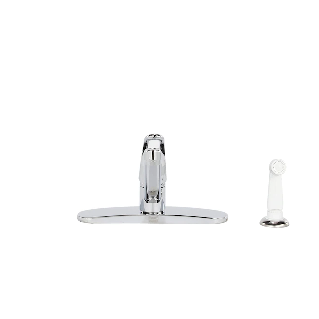Project Source Wakebridge Chrome Single Handle Low-arc Kitchen Faucet (Deck Plate Included)