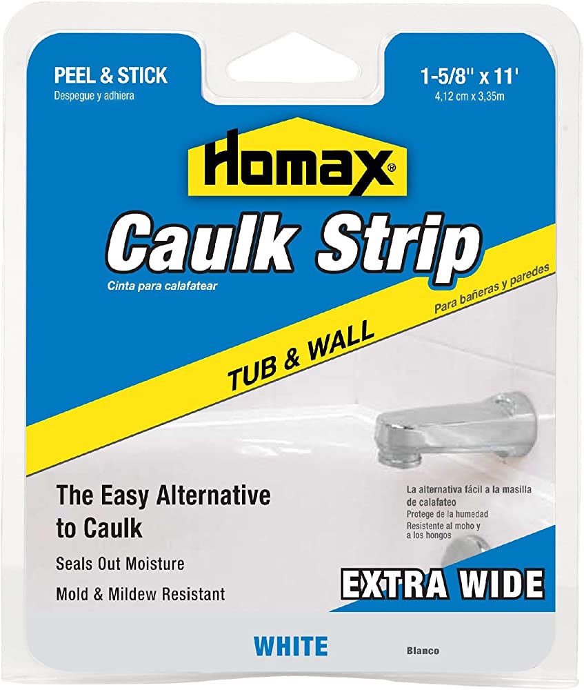 Homax Tub & Tile Caulk Strip, White - 1-5/8" x 11Ft