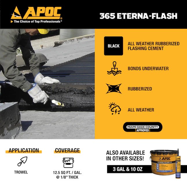 APOC Eterna-Flash ULTRA Sellador de techo de cemento fibroso (1 galón)
