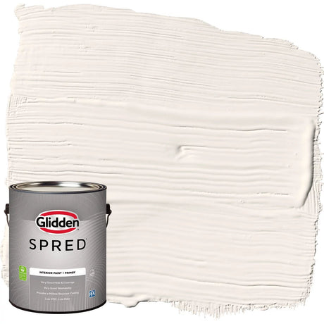Glidden Spred Grab-N-Go Pintura para pared interior, blanco antiguo, (cáscara de huevo, 1 galón) 