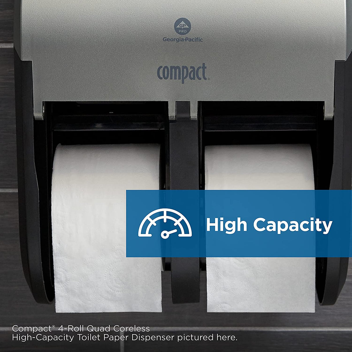 Kompakter 2-Rollen-Toilettenpapierspender ohne Kern nebeneinander